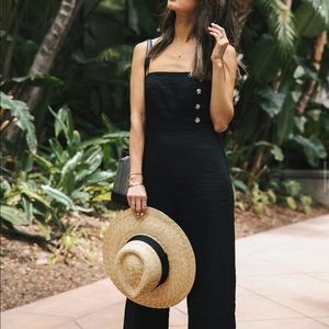 Urban Outfitters Black Linen Jumpsuit